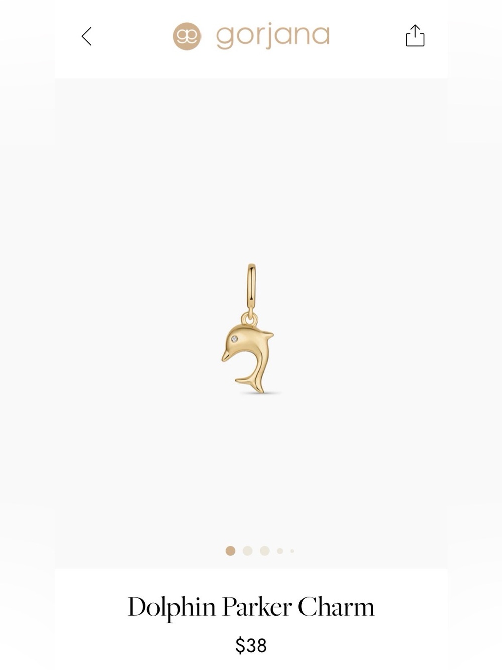 NWOT Gorjana Dolphin Charm Pendant